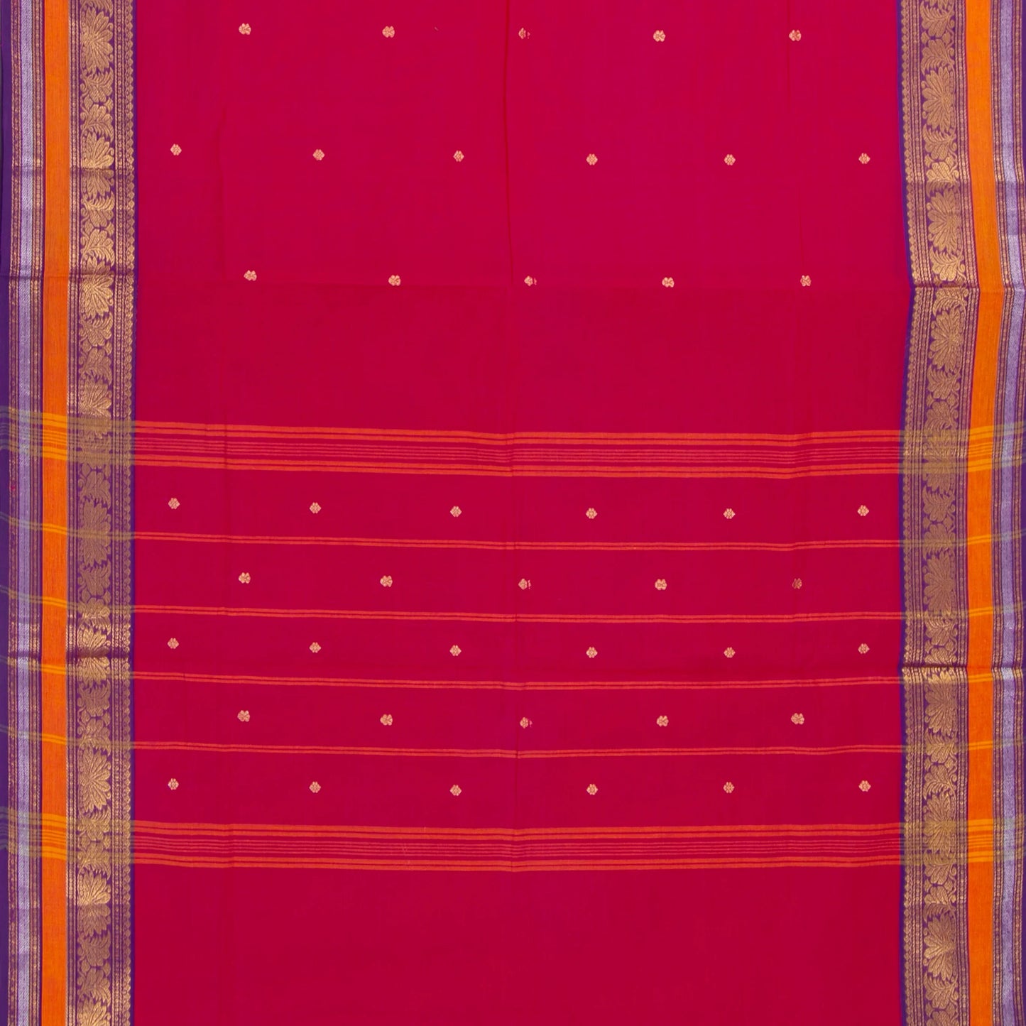 Pink And Purple Kanchi Cotton Saree For Festive Wear PV MM KC 514 - Cotton Saree - Panjavarnam PV MM KC 514