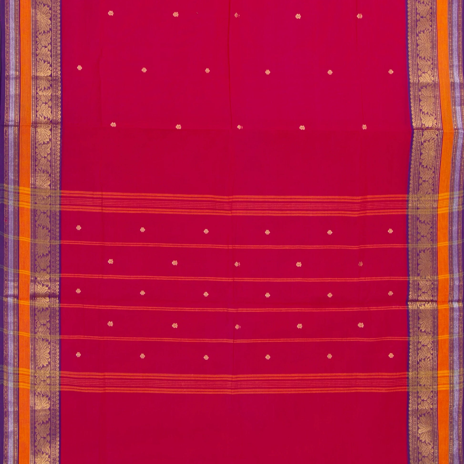Pink And Purple Kanchi Cotton Saree For Festive Wear PV MM KC 514 - Cotton Saree - Panjavarnam PV MM KC 514