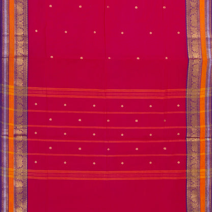 Pink And Purple Kanchi Cotton Saree For Festive Wear PV MM KC 514 - Cotton Saree - Panjavarnam PV MM KC 514