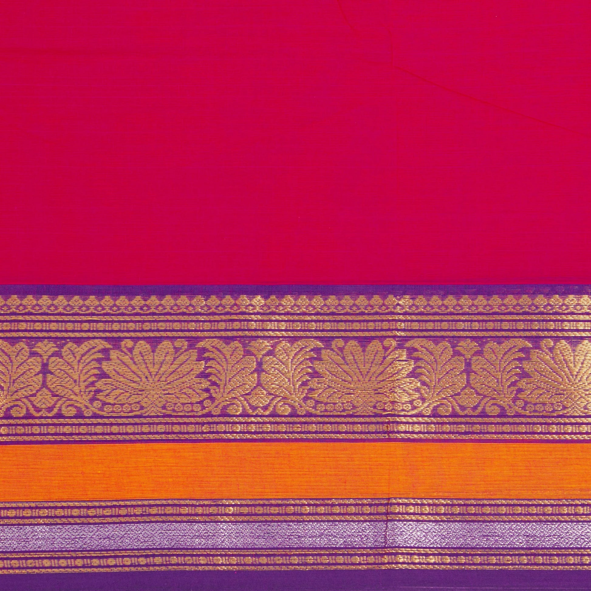 Pink And Purple Kanchi Cotton Saree For Festive Wear PV MM KC 514 - Cotton Saree - Panjavarnam PV MM KC 514