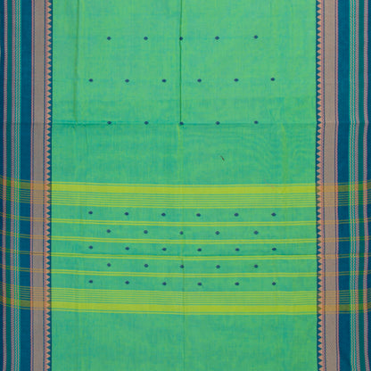 Green And Blue Kanchi Cotton Saree For Festive Wear PV MM KC 586