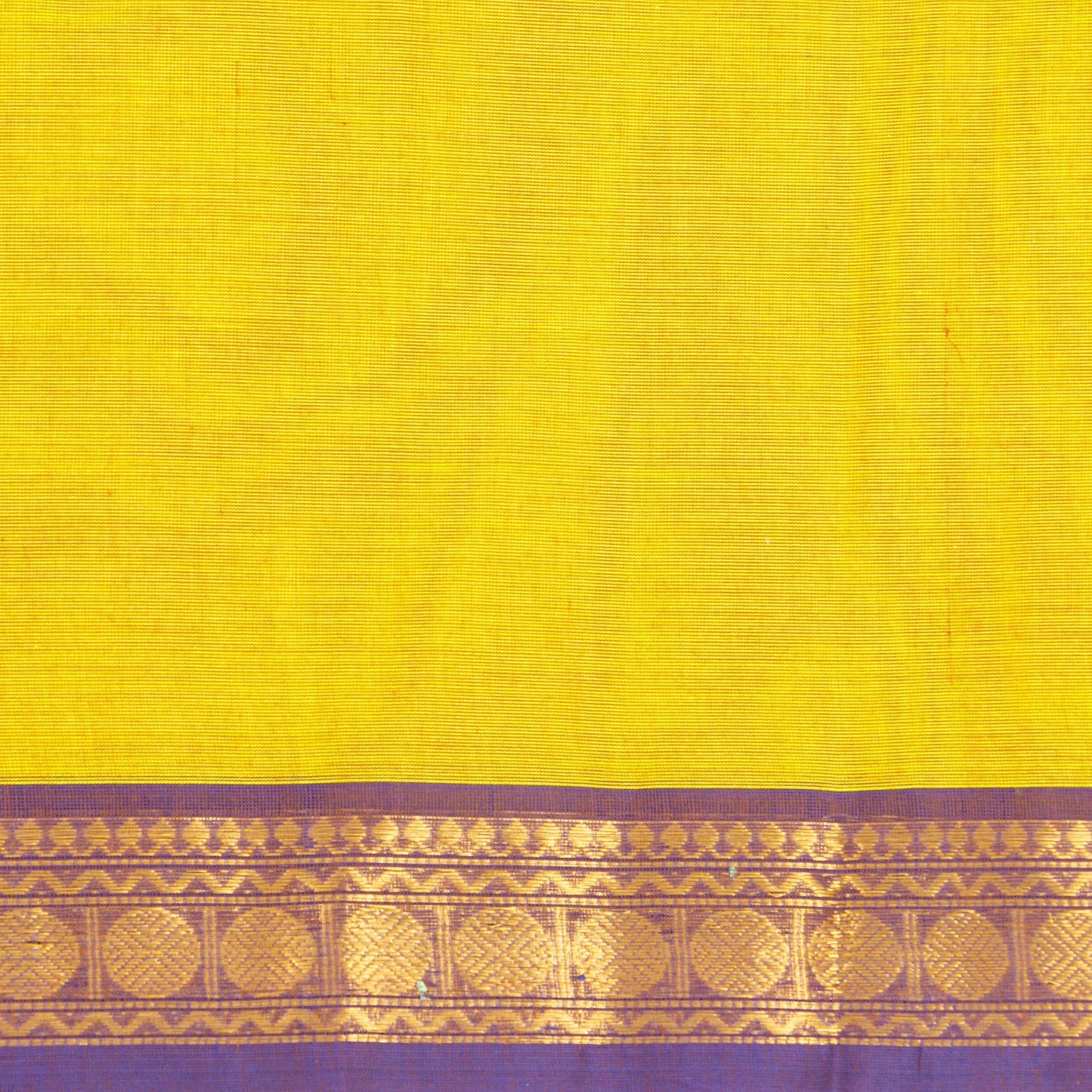 Yellow And Mauve Kanchi Cotton Saree For Festive Wear PV MM KC 579