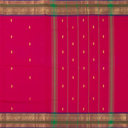 Pink And Purple Kanchi Cotton Saree For Festive Wear PV MM KC 595