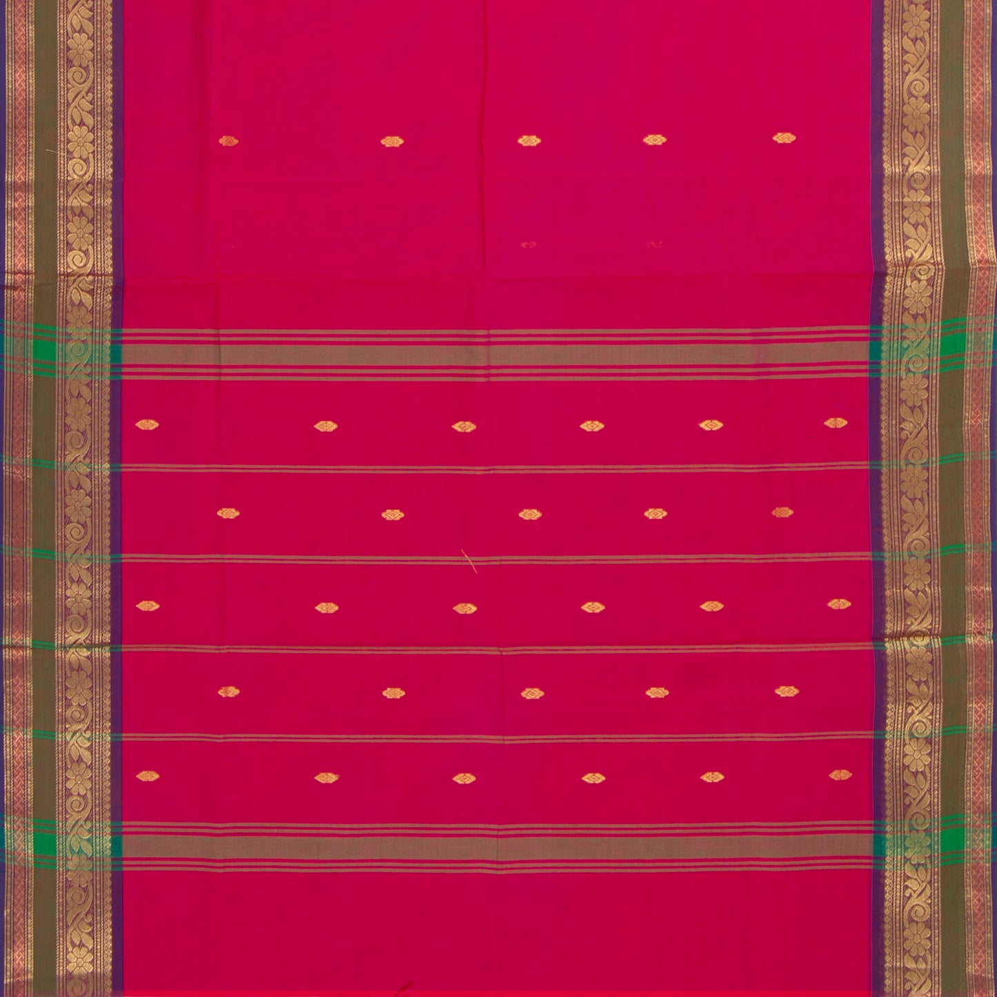 Pink And Purple Kanchi Cotton Saree For Festive Wear PV MM KC 595