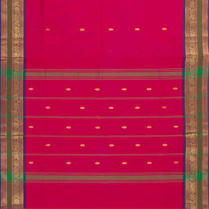 Pink And Purple Kanchi Cotton Saree For Festive Wear PV MM KC 595