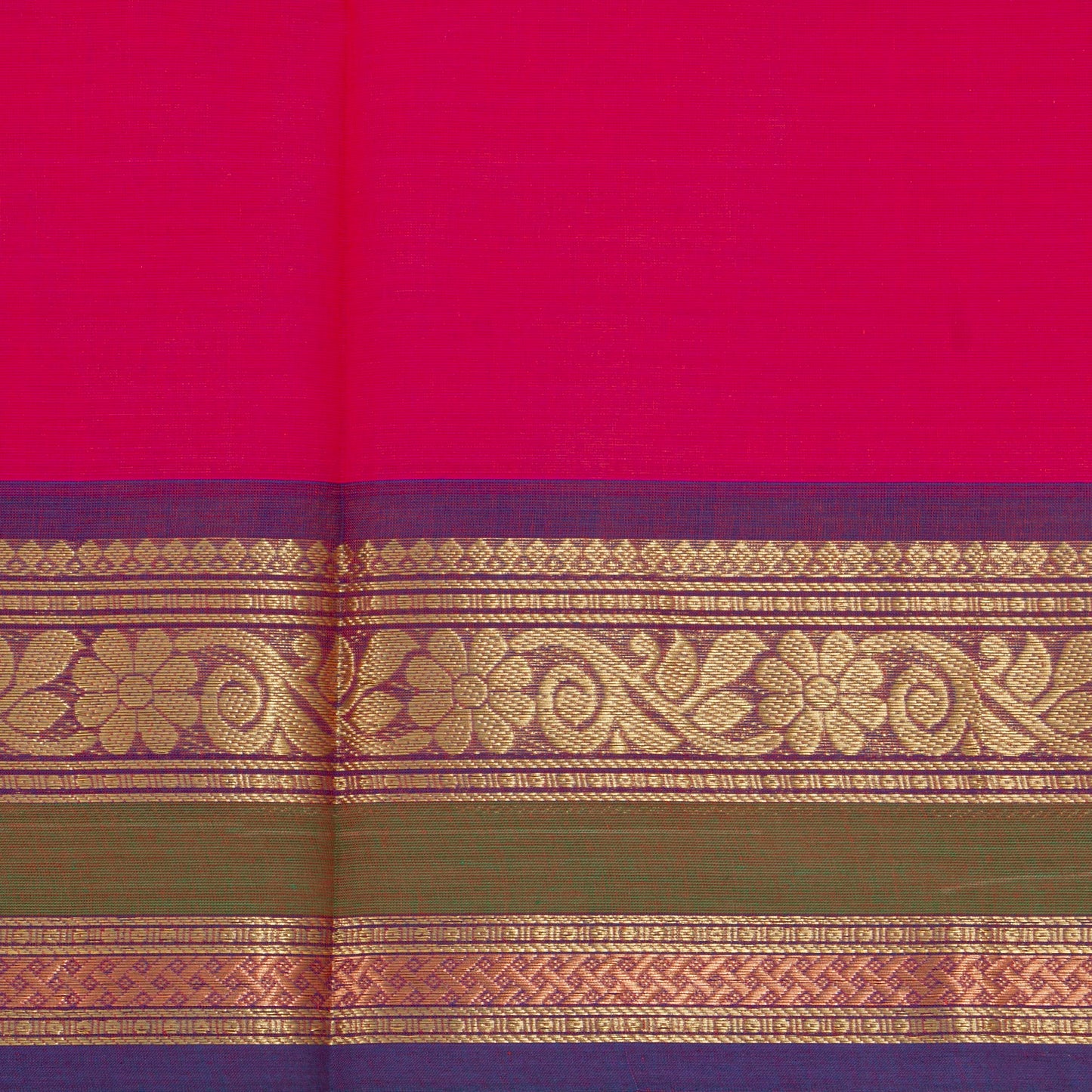 Pink And Purple Kanchi Cotton Saree For Festive Wear PV MM KC 595