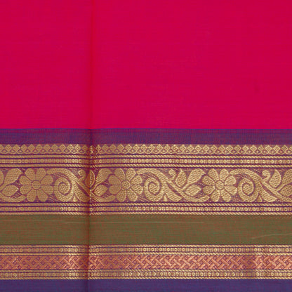 Pink And Purple Kanchi Cotton Saree For Festive Wear PV MM KC 595
