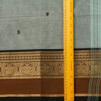 Grey And Brown Kanchi Cotton Saree For Festive Wear PV MM KC 543