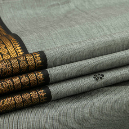 Grey And Brown Kanchi Cotton Saree For Festive Wear PV MM KC 543