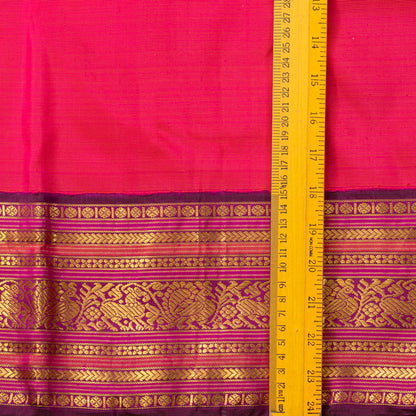 Pink And Magenta Kanchipuram Silk Saree For Festive Wear PV J 2045
