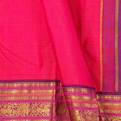 Pink And Magenta Kanchipuram Silk Saree For Festive Wear PV J 2045