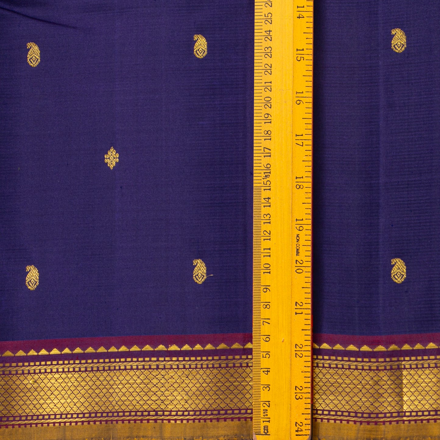 Blue And Magenta Kanchipuram Silk Saree For Festive Wear PV J 2047