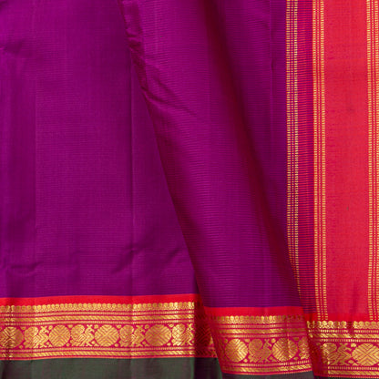 Magenta And Pink Kanchipuram Silk Saree For Festive Wear PV J 1700