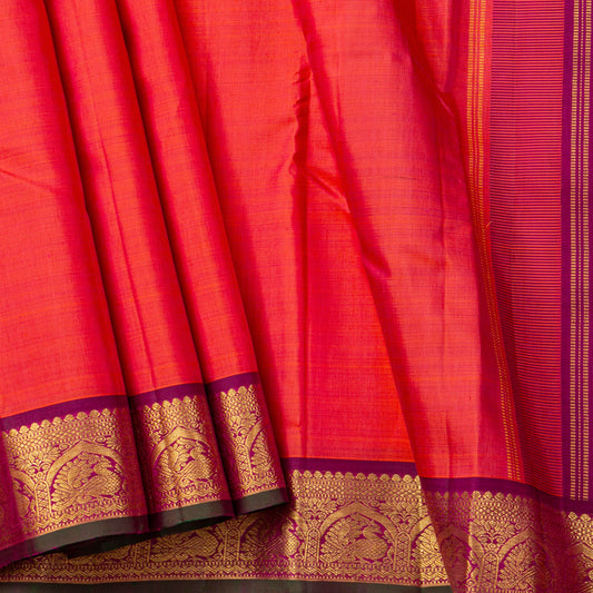 Casandra And Magenta Kanchipuram Silk Saree For Festive Wear PV J 1833