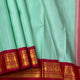 Pastel Blue And red Kanchipuram Silk Saree For Festive Wear PV J 1725
