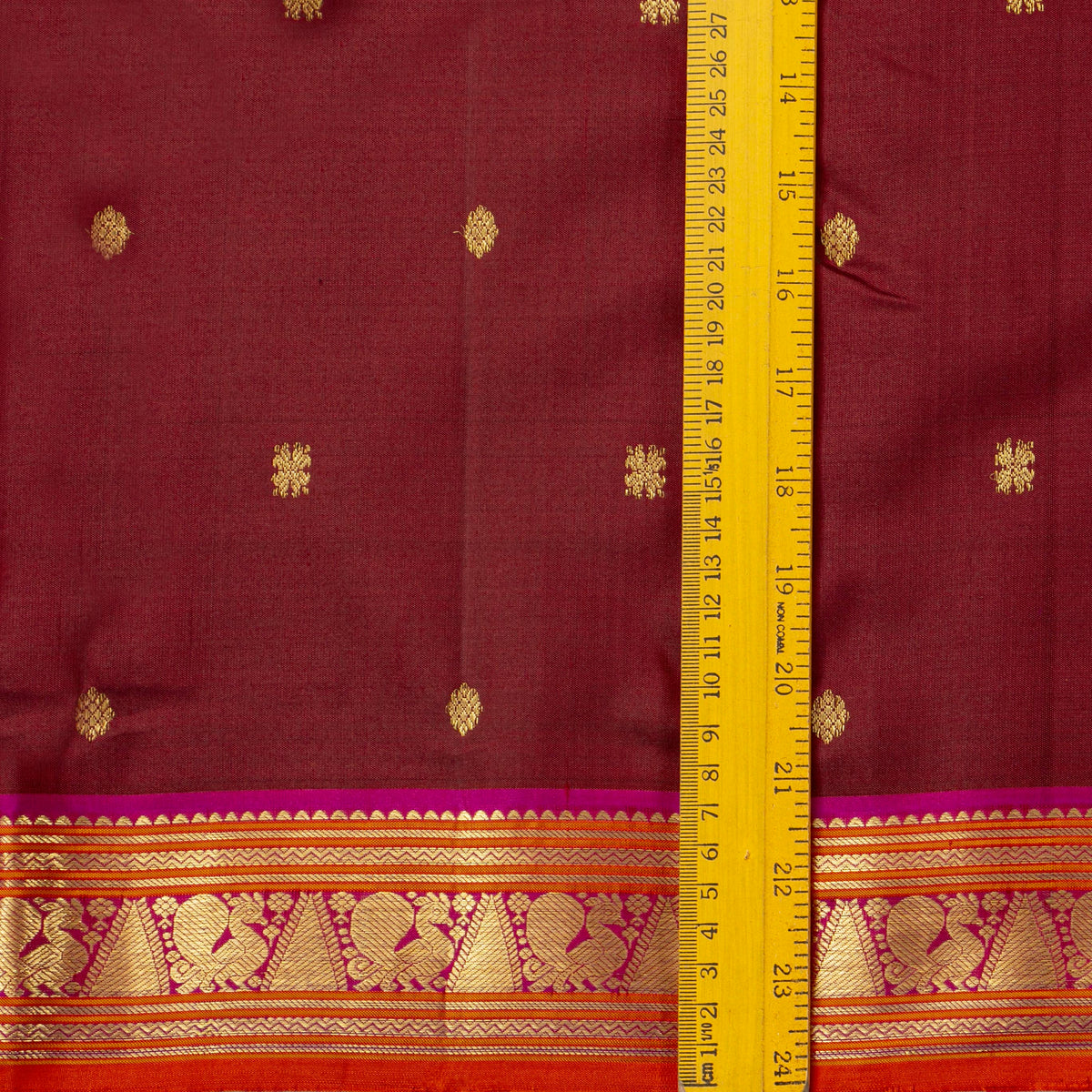 Maroon And Pink Kanchipuram Silk Saree For Festive Wear PV J 2048