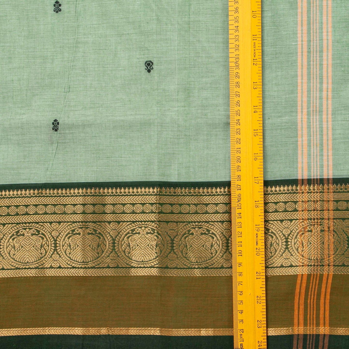 Green Kanchi Cotton Saree For Festive Wear PV MM KC 525