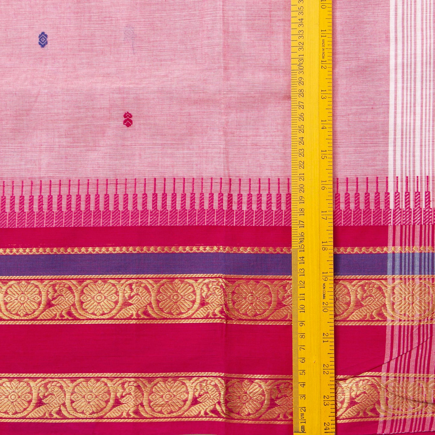 Pink Kanchi Cotton Saree For Festive Wear PV MM KC 527