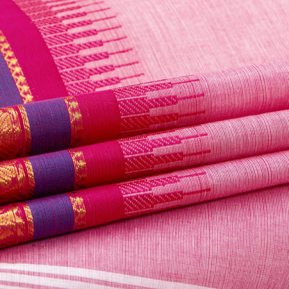Pink Kanchi Cotton Saree For Festive Wear PV MM KC 527