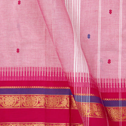 Pink Kanchi Cotton Saree For Festive Wear PV MM KC 527