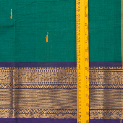 Green And Blue Kanchi Cotton Saree For Festive Wear PV MM KC 521