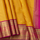 Mustard And Pink Kanchipuram Silk Saree For Festive Wear PV J 2044