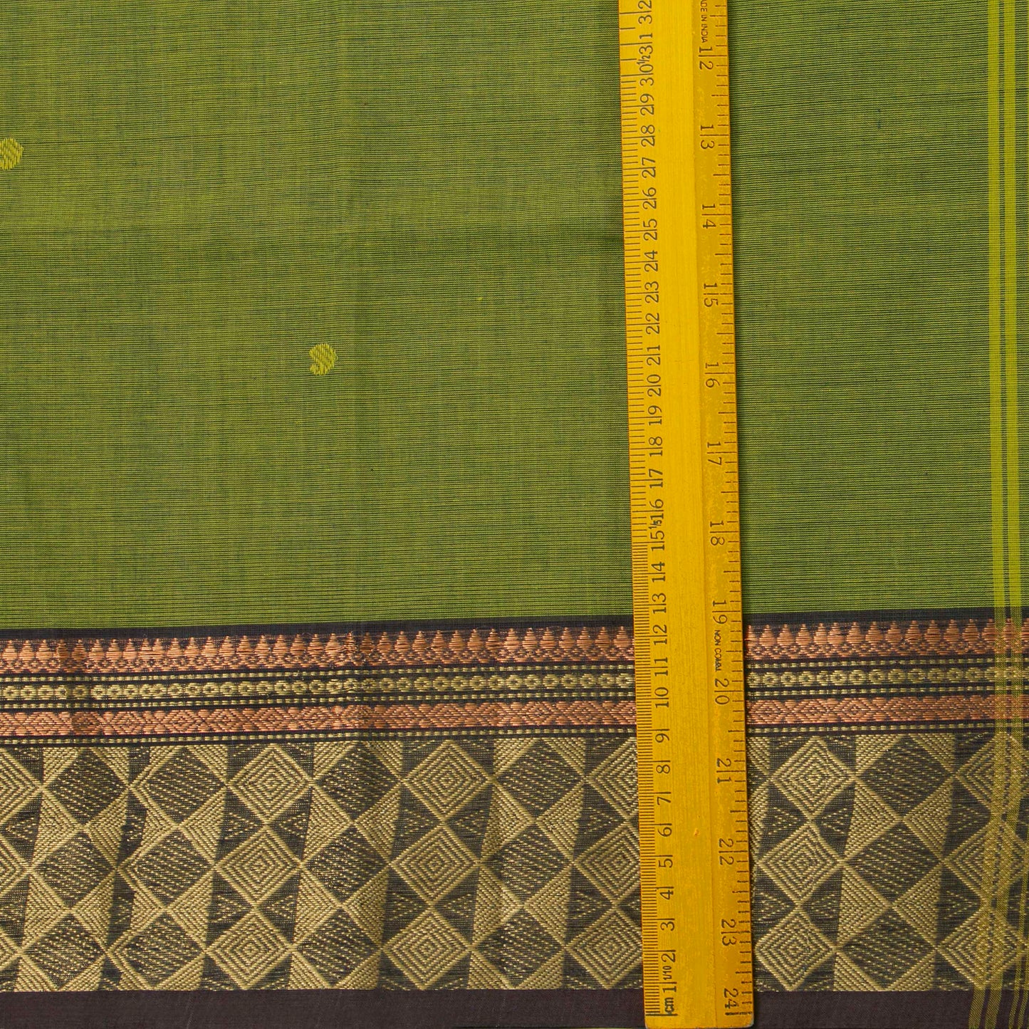 Green And Brown Kanchi Cotton Saree For Festive Wear PV MM KC 446