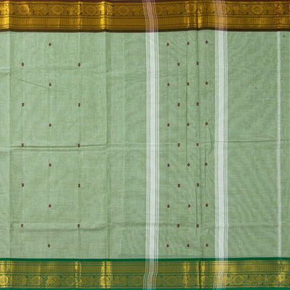 Pastel Greeen Kanchi Cotton Saree Ganga Jamuna Border PV MM KC 189