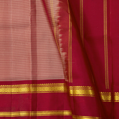 Gheva And Red Kanchipuram Silk Saree For Festive Wear PV KNN 326