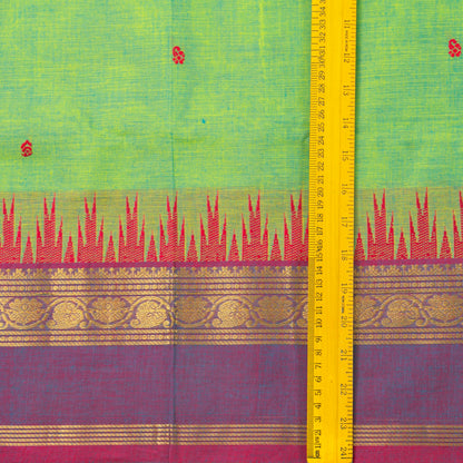 Green Kanchi Cotton Saree For Festive Wear PV MM KC 508
