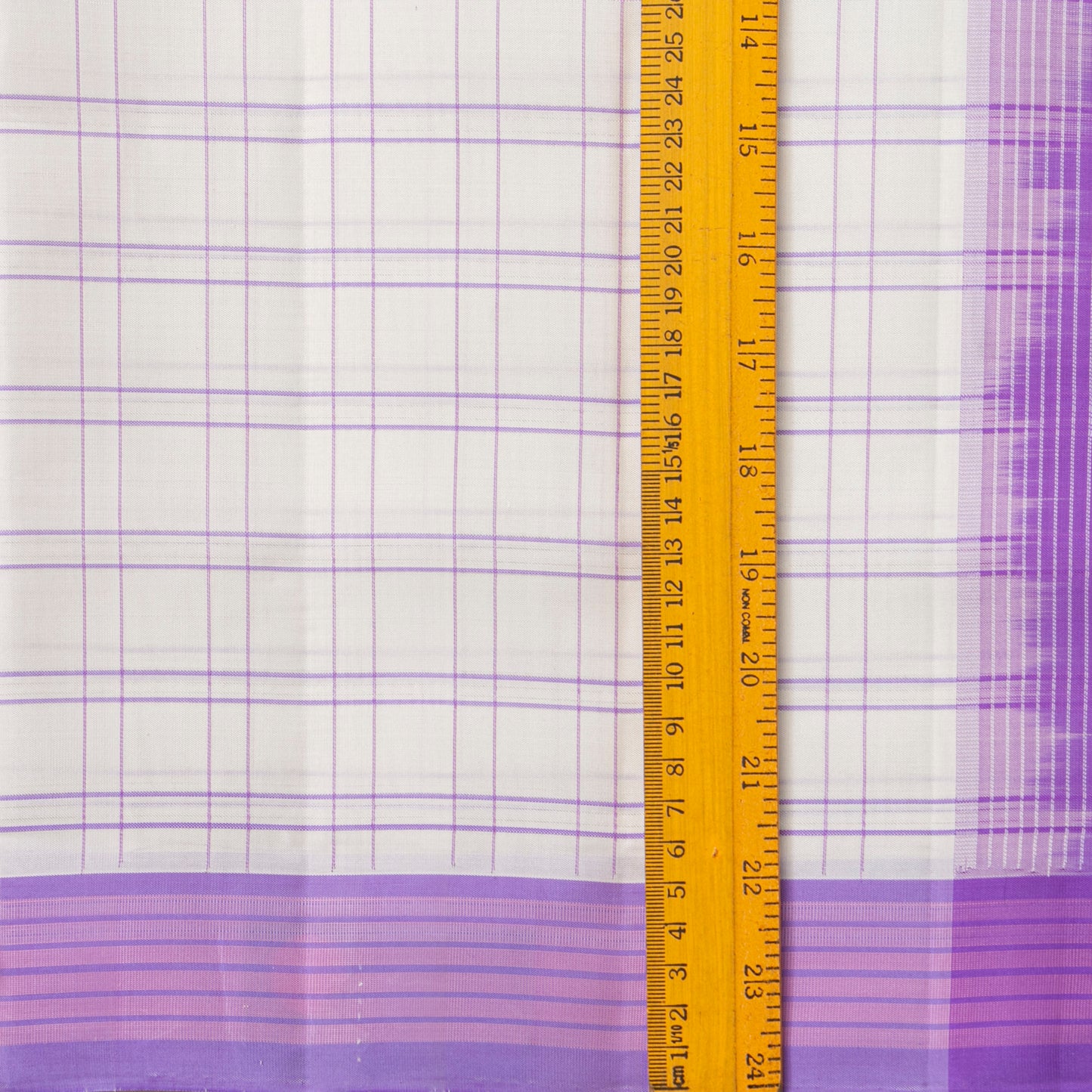 Off White And Lavender Kanchipuram Silk Saree No Zari For Festive Wear PV KNN 327