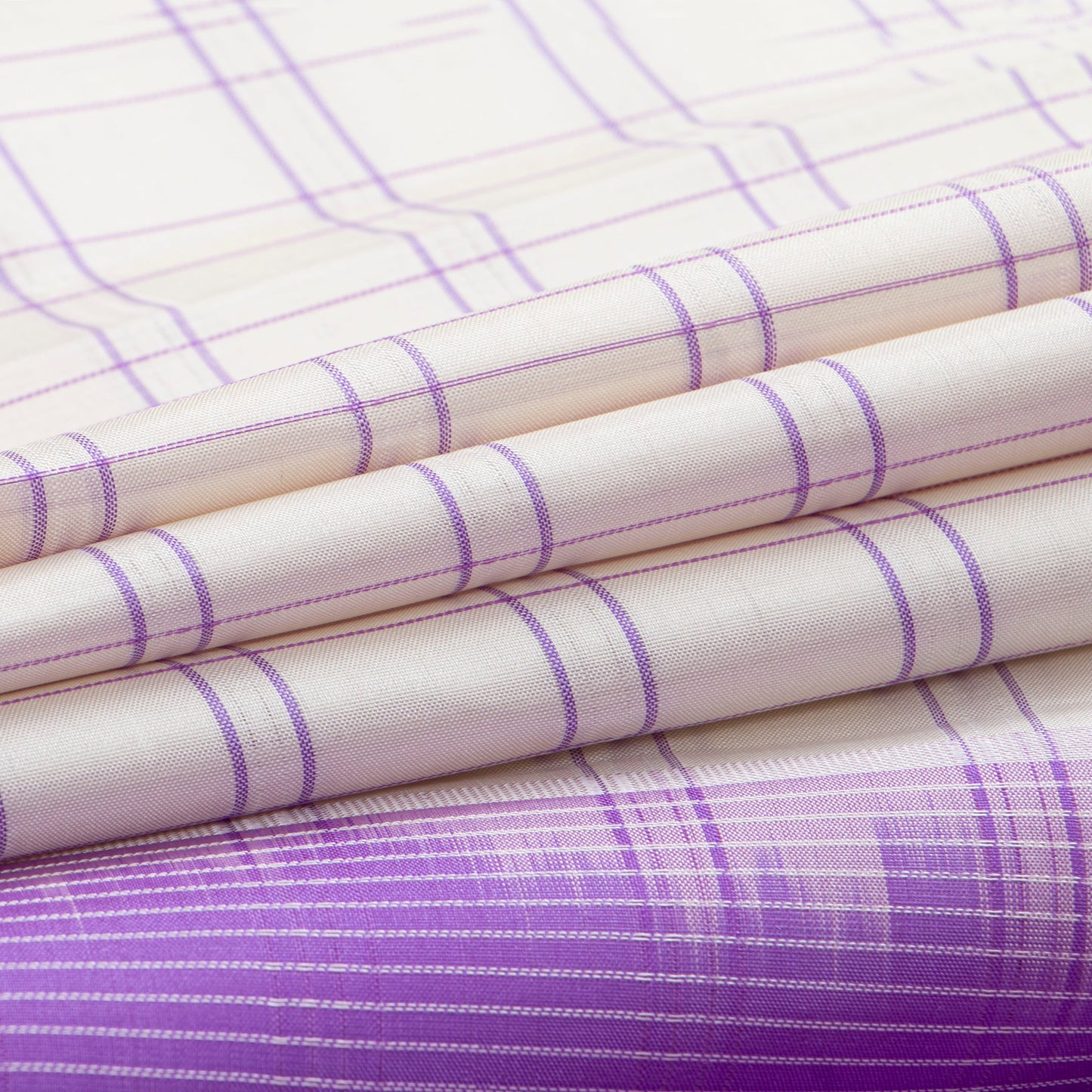 Off White And Lavender Kanchipuram Silk Saree No Zari For Festive Wear PV KNN 327