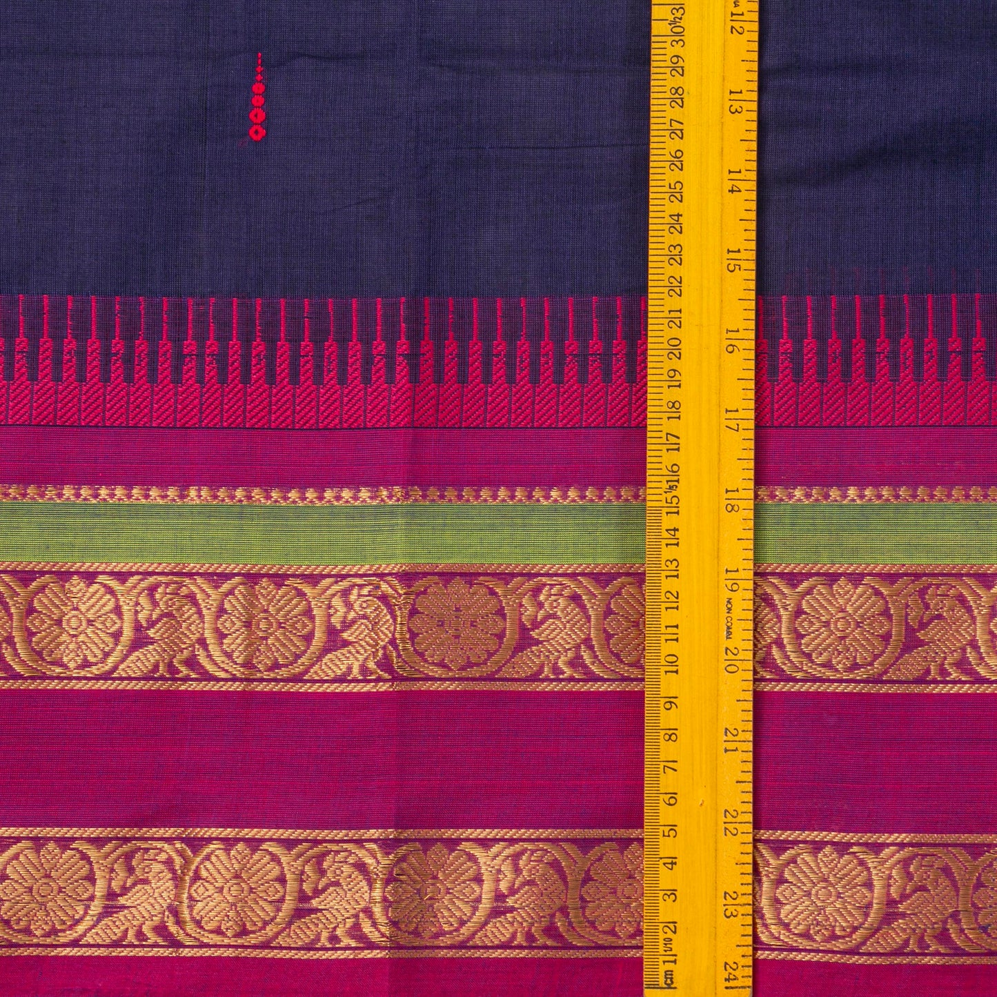 Blue And Pink Kanchi Cotton Saree For Festive Wear PV MM KC 528