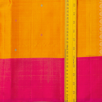 Yellow Ganga Jamuna Border Kanchipuram Silk Saree For Festive Wear PV KNN 336