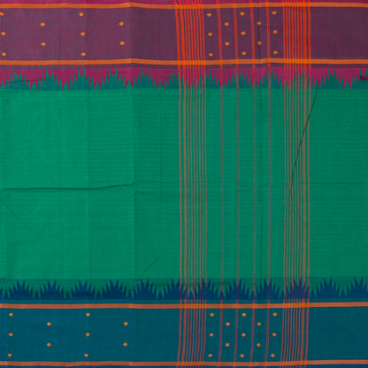 Sea Green Kanchi Cotton Saree Ganga Jamuna Border PV MM KC 197