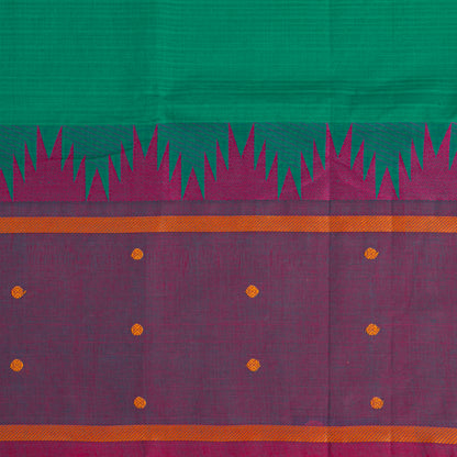 Sea Green Kanchi Cotton Saree Ganga Jamuna Border PV MM KC 197