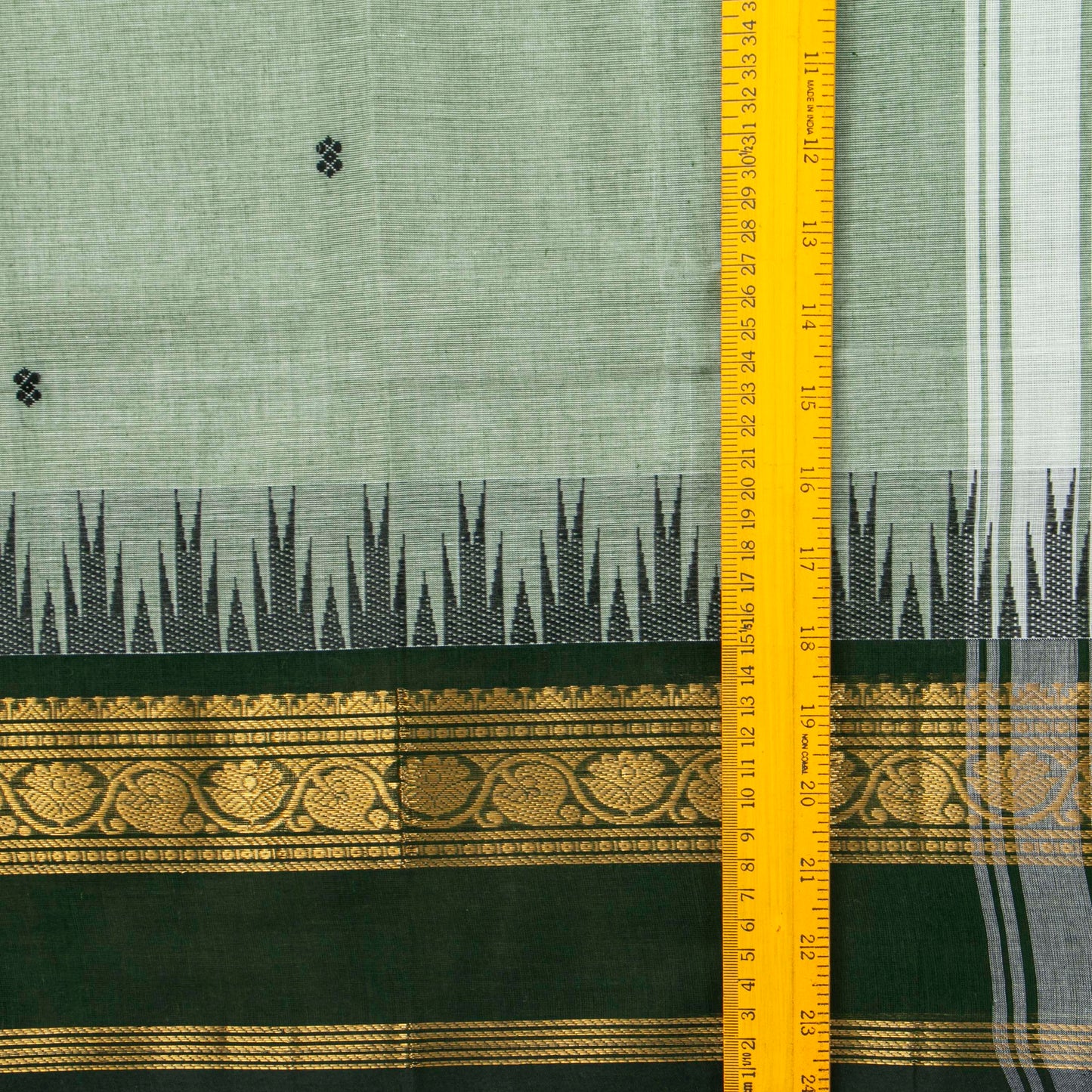 Green Kanchi Cotton Saree For Festive Wear PV MM KC 512