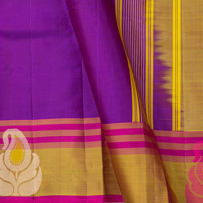 Magenta And Beige Kanchipuram Silk Saree For Festive Wear PV KNN 334