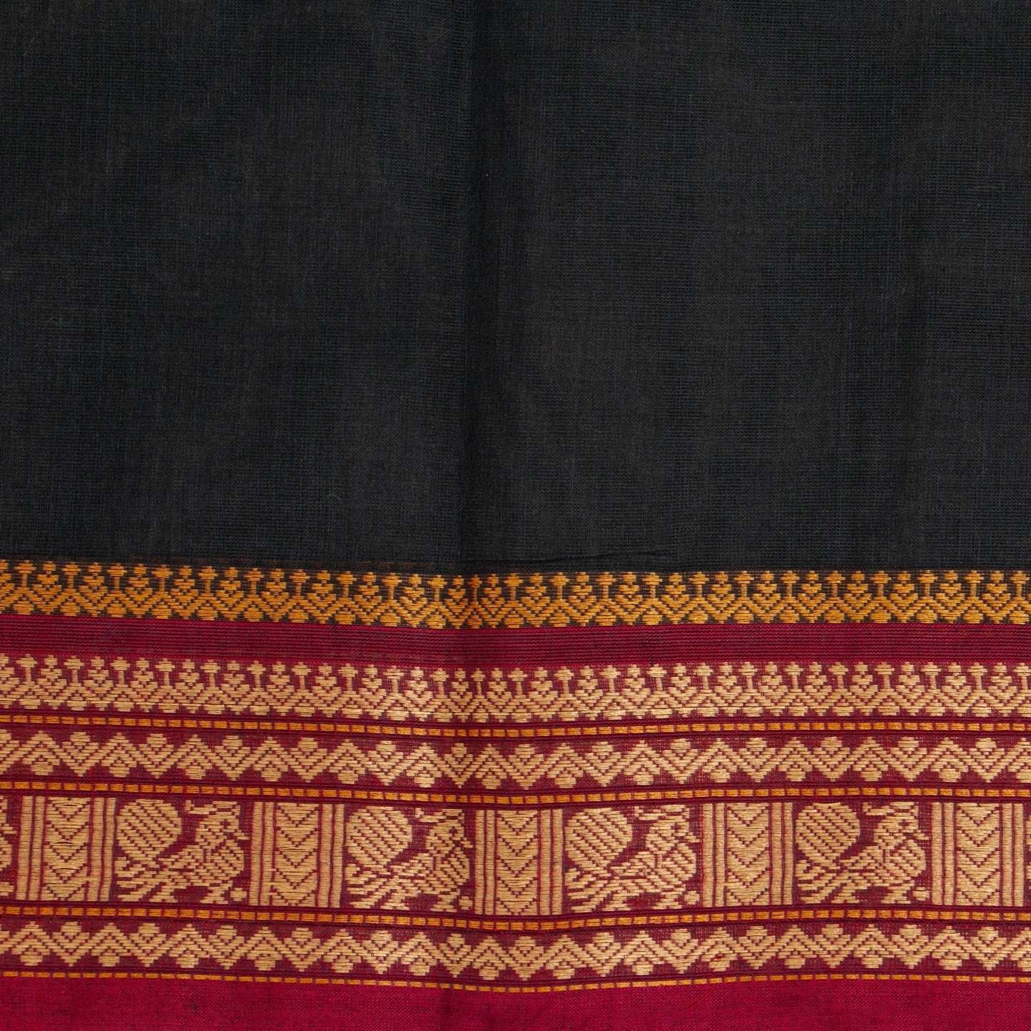 Black And Magenta Kanchi Cotton Saree PV MM KC 172