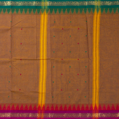 Mustard Kanchi Cotton Saree Ganga Jamuna Border PV MM KC 209