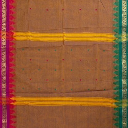 Mustard Kanchi Cotton Saree Ganga Jamuna Border PV MM KC 209