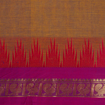Mustard Kanchi Cotton Saree Ganga Jamuna Border PV MM KC 209