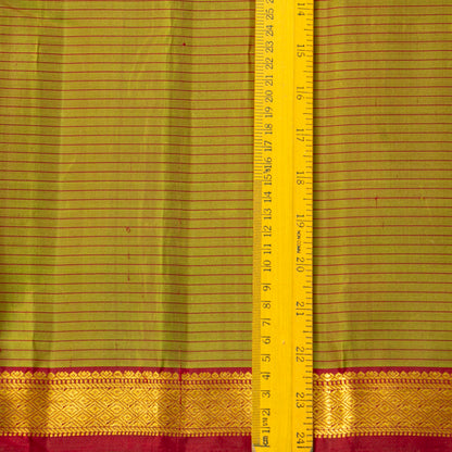 Green And Red Kanchipuram Silk Saree For Festive Wear PV KNN 324