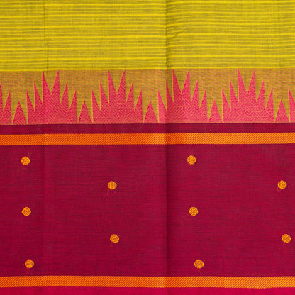 Green Kanchi Cotton Saree Ganga Jamuna Border PV MM KC 200