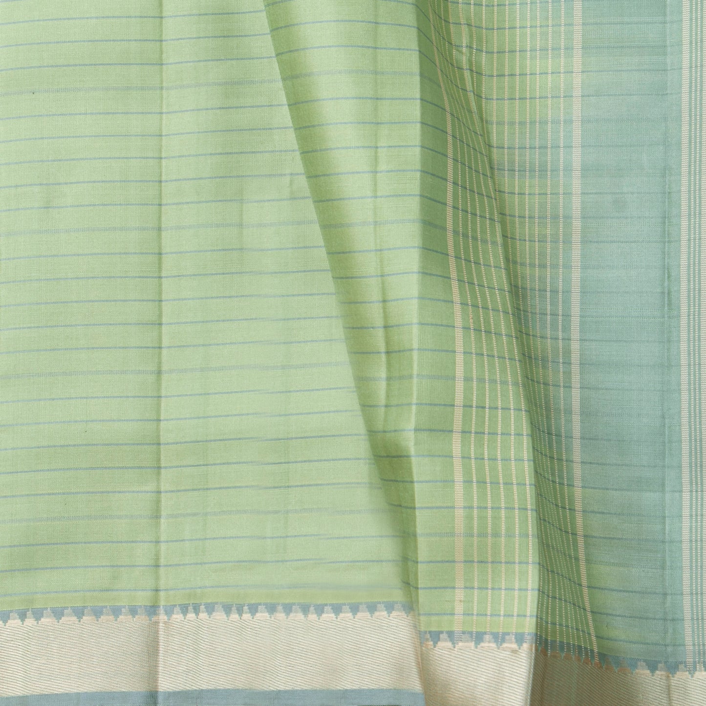 Elachi Green And Blue Kanchipuram Silk Saree For Festive Wear PV KNN 333