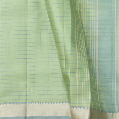 Elachi Green And Blue Kanchipuram Silk Saree For Festive Wear PV KNN 333