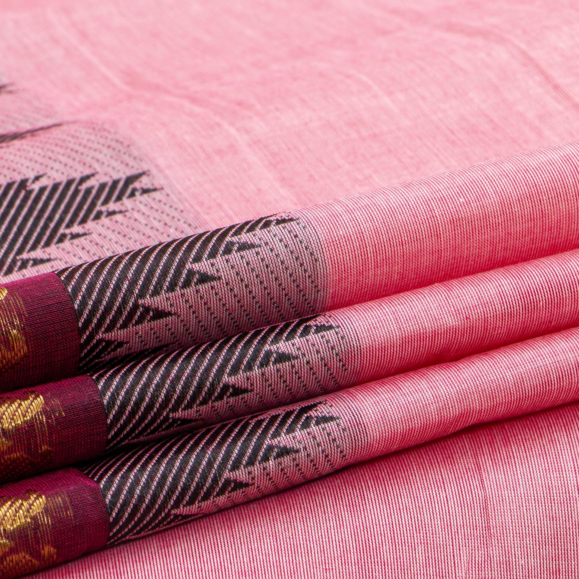 Pink And Maroon Kanchi Cotton Saree For Festive Wear PV MM KC 511 - Cotton Saree - Panjavarnam .PV MM KC 511