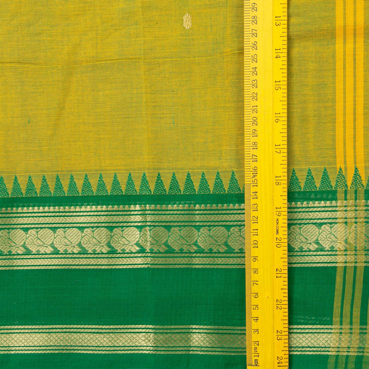 Green Kanchi Cotton Saree For Festive Wear PV MM KC 555