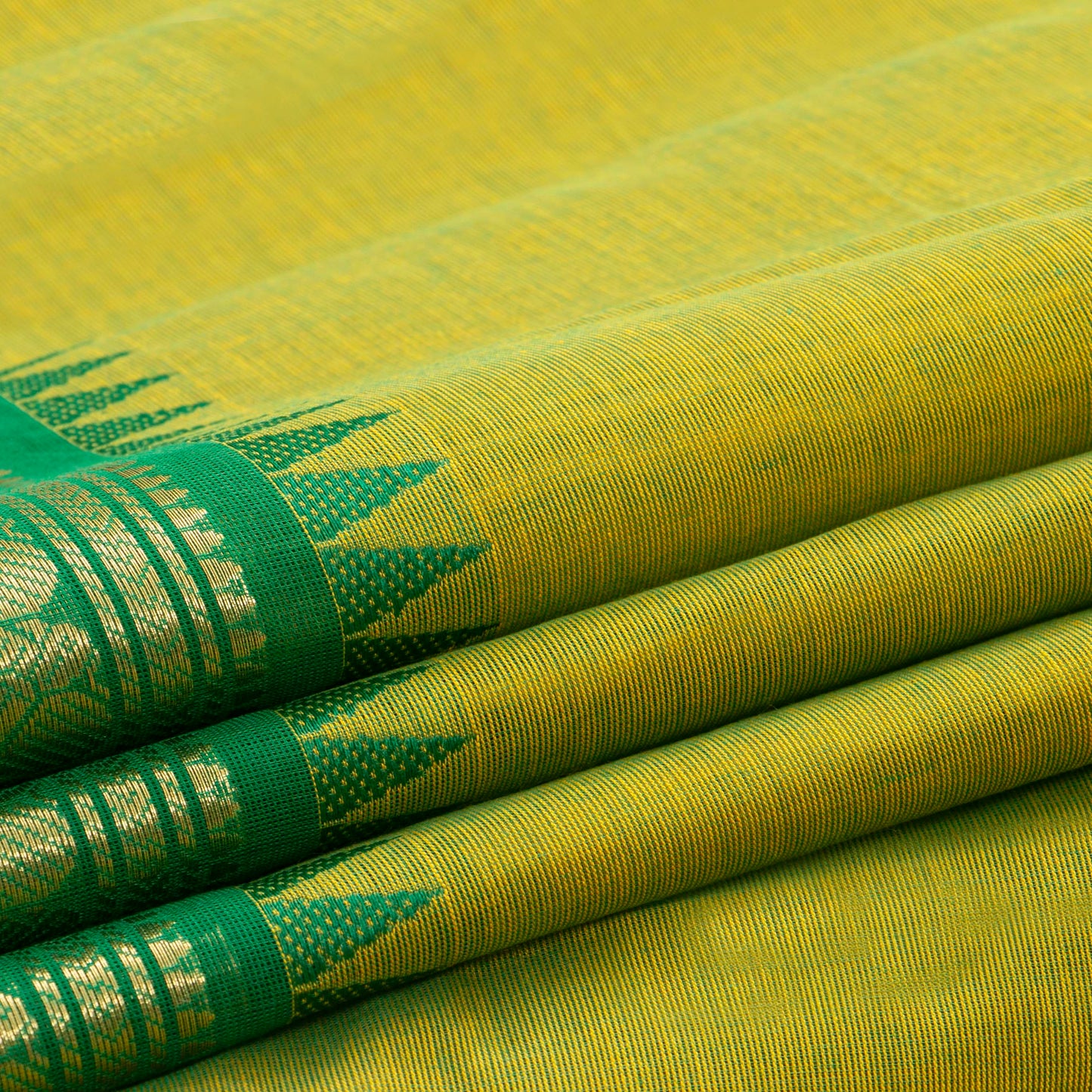 Green Kanchi Cotton Saree For Festive Wear PV MM KC 555