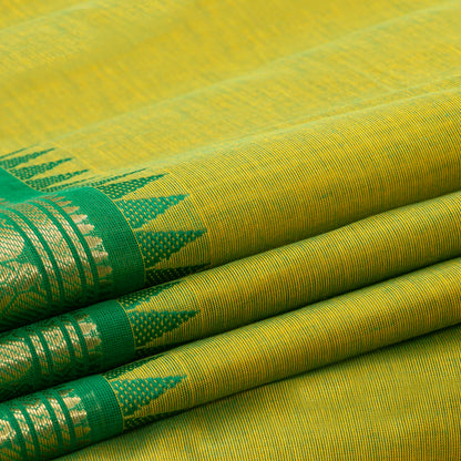 Green Kanchi Cotton Saree For Festive Wear PV MM KC 555